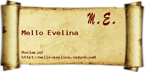 Mello Evelina névjegykártya